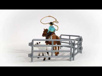 Schleich Farm World 42577 Cowgirl Team Roping Fun