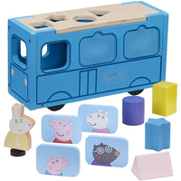 Peppa Pig Wooden School Bus Shape Sorter