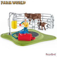 Schleich Farm World 42529 Happy Cow Wash with Water Feature