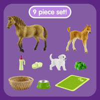 Schleich Horse Club 42432 Sarah's Baby Animal Care with Quarter Horse Mare and Foal
