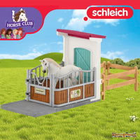 Schleich Horse Club 42569 Horse Stall Extension with English Thoroughbred Stallion