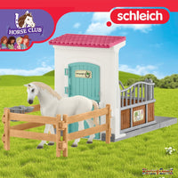 Schleich Horse Club 42569 Horse Stall Extension with English Thoroughbred Stallion