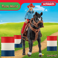 Schleich Farm World 42576 Cowgirl Barrel Racing Fun