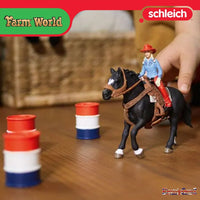 Schleich Farm World 42576 Cowgirl Barrel Racing Fun