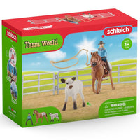 Schleich Farm World 42577 Cowgirl Team Roping Fun