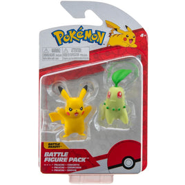 Pokemon 2in Battle Figure Double Pack - Chikorita & Pikachu Series 9
