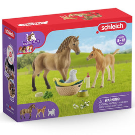 Schleich Horse Club 42432 Sarah's Baby Animal Care with Quarter Horse Mare and Foal