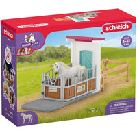 Schleich Horse Club 42569 Horse Stall Extension with English Thoroughbred Stallion