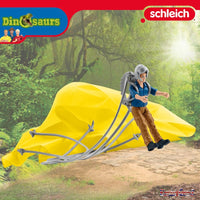 Schleich Dinosaurs 41471 Parachute Rescue with Ranger Maxx Colby and Mini Triceratops