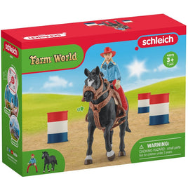 Schleich Farm World 42576 Cowgirl Barrel Racing Fun