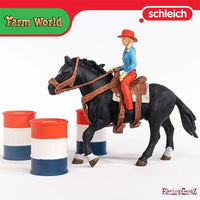 Schleich Farm World 42576 Cowgirl Barrel Racing Fun
